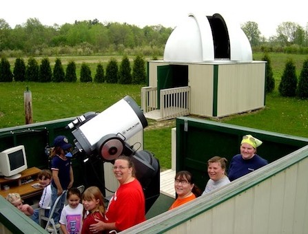 Girl Scouts visiting observatory